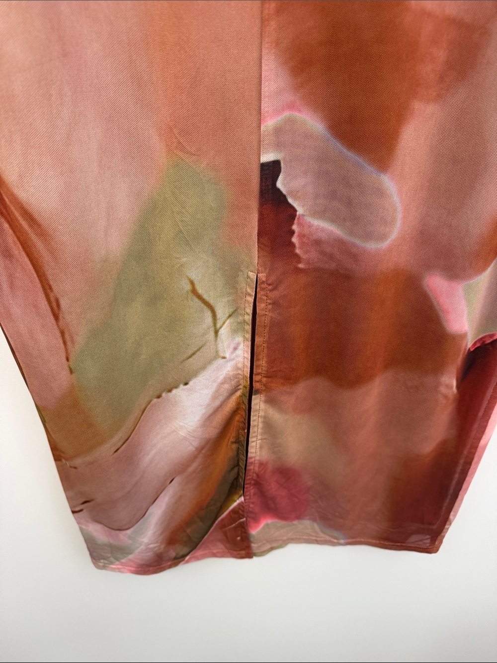 VICI Rust Abstract Watercolor Mesh Long Sleeve Bodycon Midi Dress XL - Picture 8 of 9